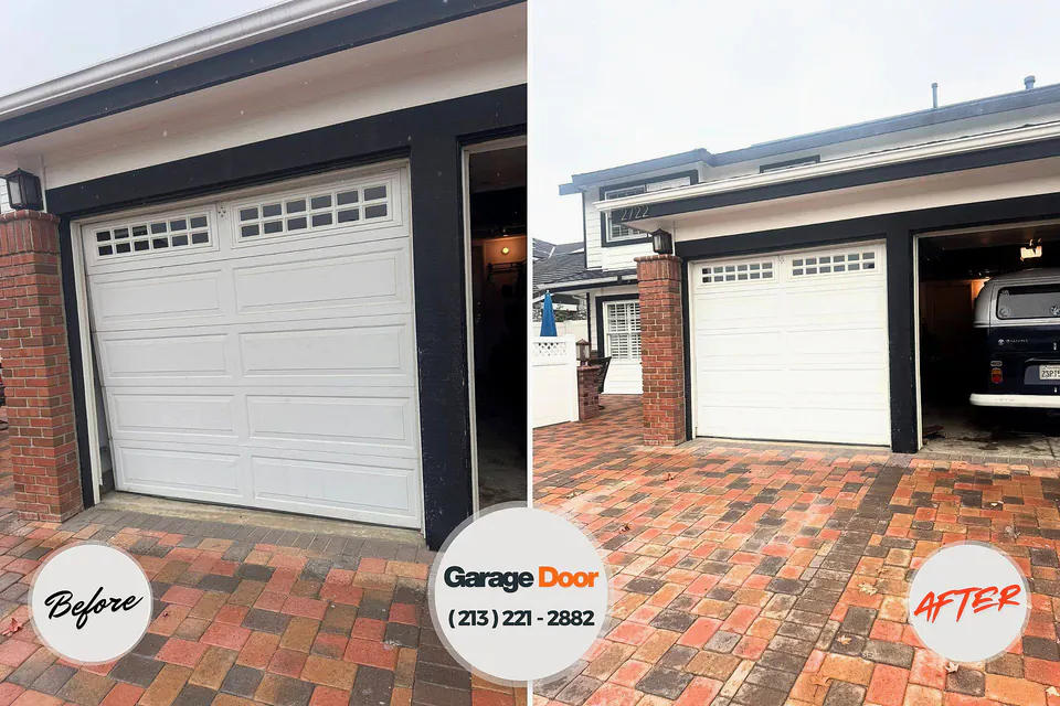 Before and after: garage door repair Woodson Terrace, MO